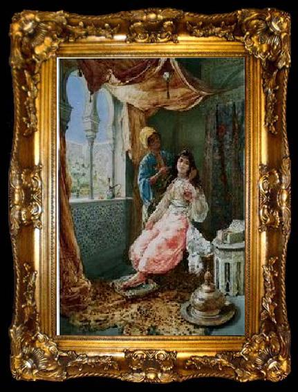 framed  unknow artist Arab or Arabic people and life. Orientalism oil paintings 132, ta009-2